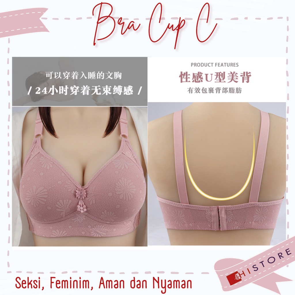 [HI] Bra BH JUMBO Cup 3/4C Fashion Wanita Bra wanita Premium BH Busa Tipis Tanpa Kawat Sangat Nyaman 2028