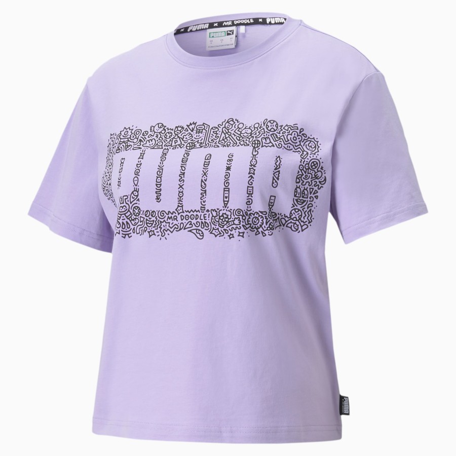 Kaos Casual Womens Puma PUMA x MR DOODLE Cropped - 598654 88