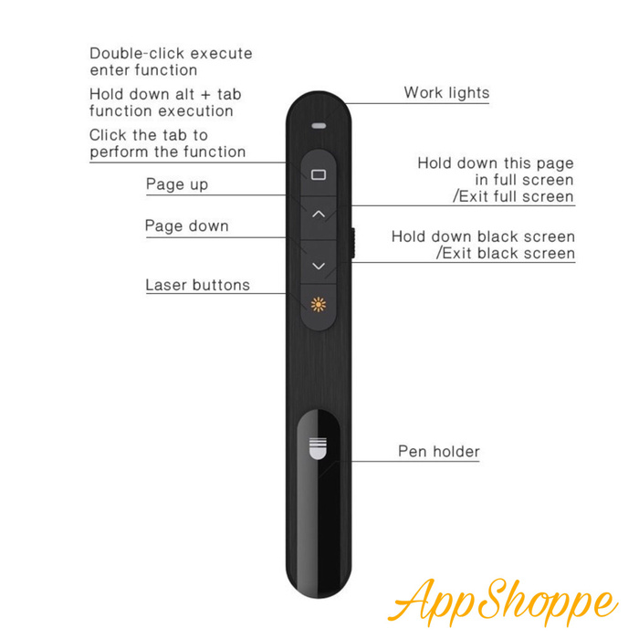 

A81Duya Laser Pointer Doosl 2.4Ghz Wireless Powerpoint Presentation Presenter As71S0D