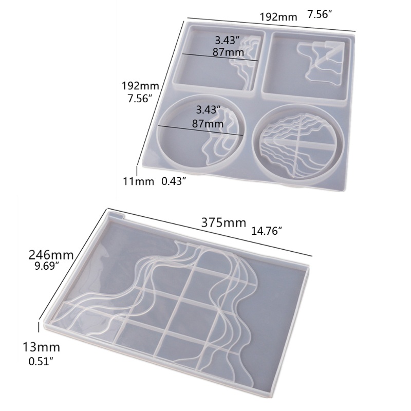 SIY  Irregular Coaster Tray Resin Casting Silicone Molds Kit Terrace Storage Tray Resin Mold Home Decor Resin Art Crafts Tool