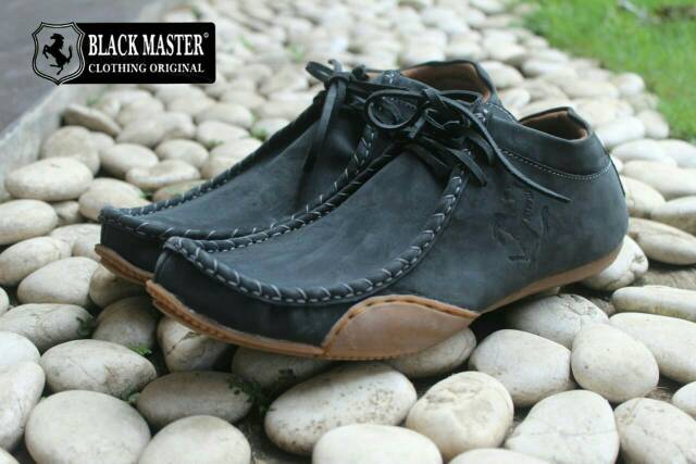 DISC 59%  SEPATU LIW BOOT KERJA KANTOR KULIT ASLI BLACKMASTER FERRARI