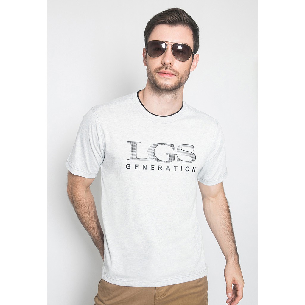 LGS - Kaos Casual - Kaos Pria - Logo - Putih - Regular Fit - CTS.222.M2915.24.C