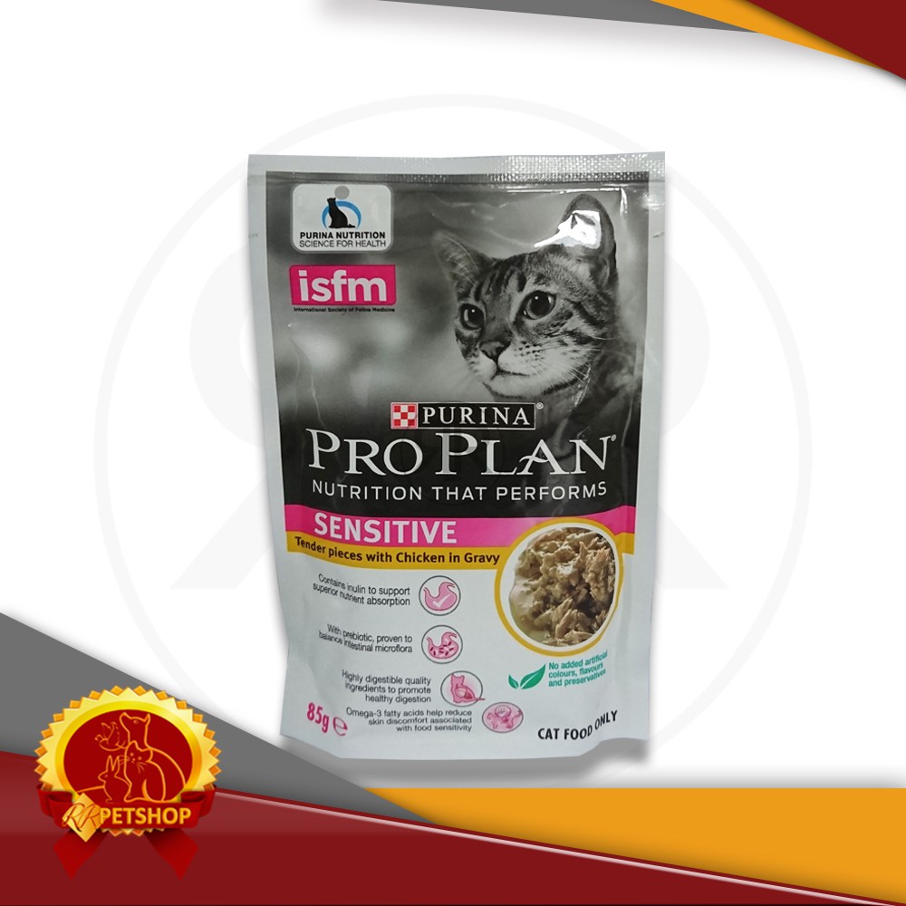 Makanan Kucing Basah Pro Plan Sensitive 85 Gram / Sachet Pouch