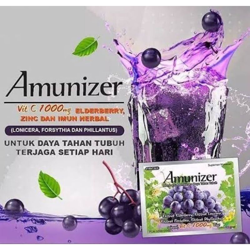 Vitamin Amunizer Vit C 1000 rasa Anggur 4 sachet dan 12 sachet