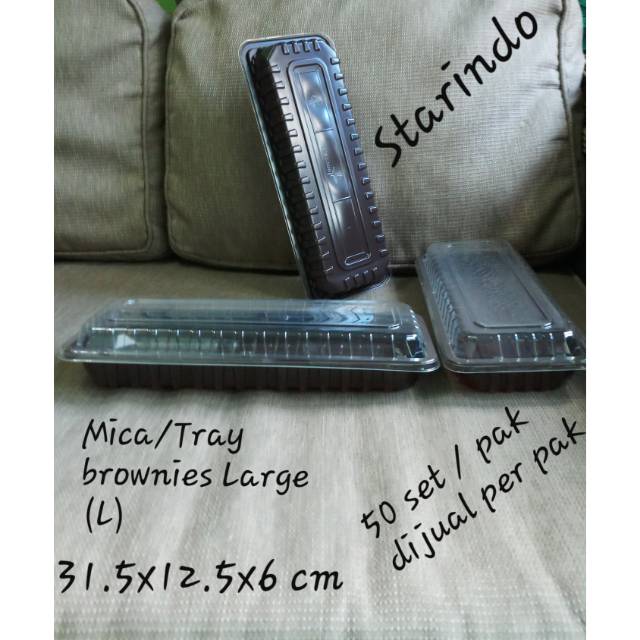 #ECR2026# Mika/tray brownies L Starindo+Lid. dijual 50 set per pak.