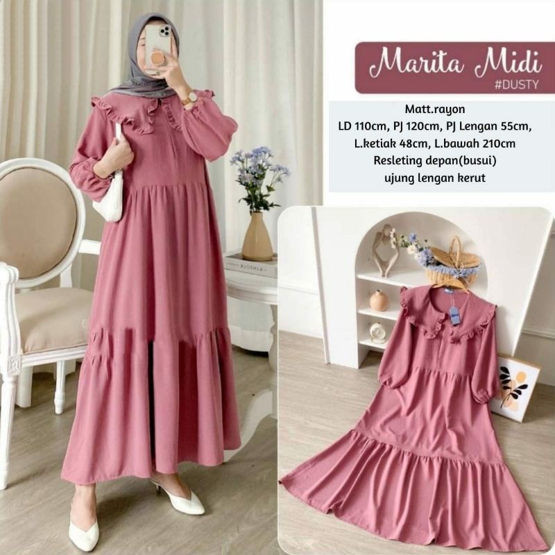 Marita Midi Dress - Gamis Crinkle Airflow