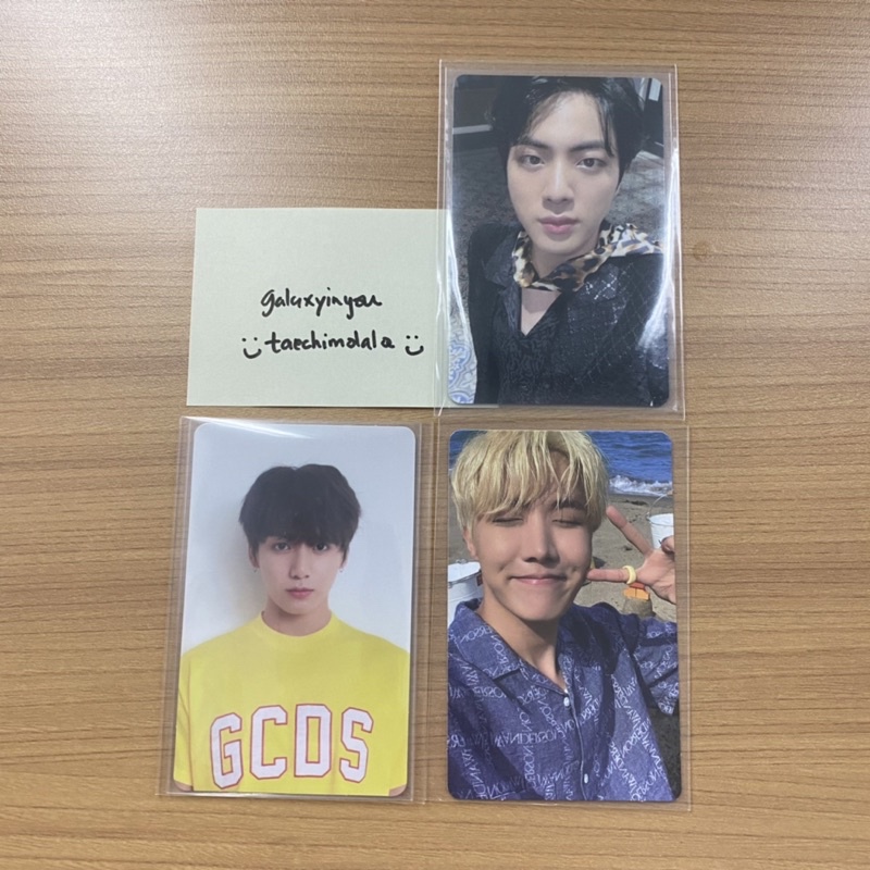 (BOOKED) bts kim seokjin memories 2020 bluray memo20 jin official photocard & JK her v & jhope butte