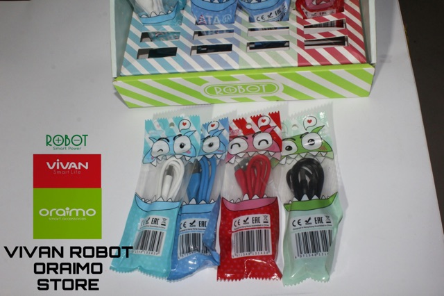 Per PCS Kabel data candy ROBOT RT-CD100 MICRO usb 2A ORIGINAL / candy cable data ROBOT RT-CD100 2A 100cm