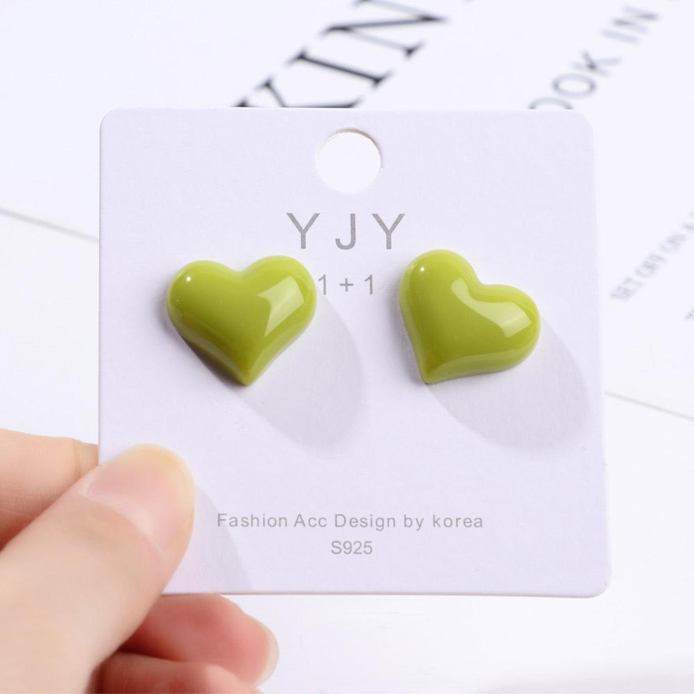 Solighter Anting Bunga Musim Semi Kreatif Hijau Putih Biru Temperamen Ornamen Ear Studs