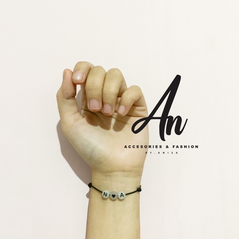 [ GELANG INISIAl ] GLOW IN THE DARK | gelang glow in the dark | gelang aesthetic | glow in the dark | gelang | gelang tangan wanita | kado | gelang tangan pria