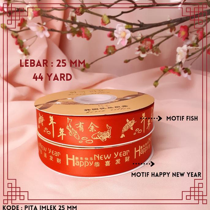 

Sale!!! Pita Imlek Motif 1 Inch (25Mm) / Cny Red Ribbon Roll (44 Yard) - Paling Dicari