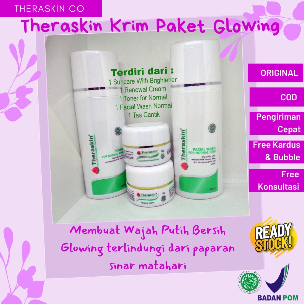 Paket Glowing / Theraskin Glowing / Cream Glowing / Crem Glowing / Crim Glowing / Krim Glowing / Pak