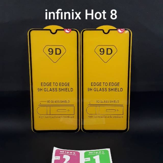 Tempered Glass Infinix hot 8 Anti gores Kaca Full Layar 5D/ 9D/11D | Shopee Indonesia