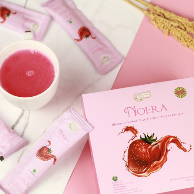 Noera Paket Super Glowing | Noera Collagen Drink Strawberry