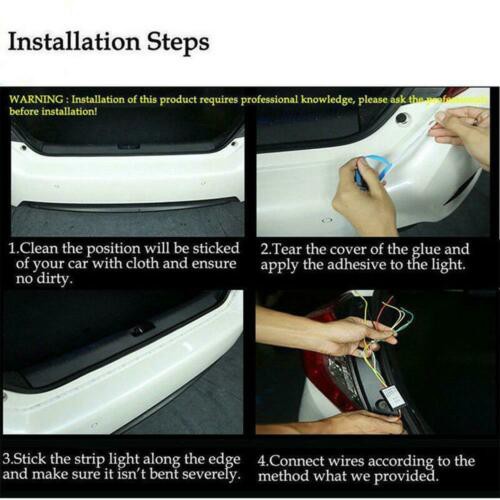 Flexible LED Strip Tailgate Light RGB Trunk Running Berjalan Lampu DRL Bagasi Belakang 120cm
