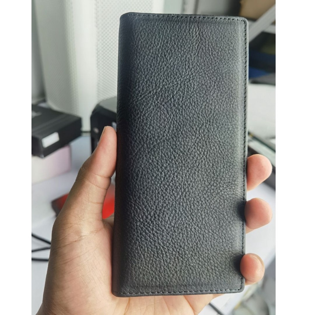 Dompet panjang kulit asli HItam Free custom