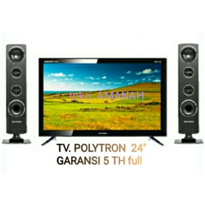 TV. LED POLYTRON 24" PLUS SPEAKER TOWER