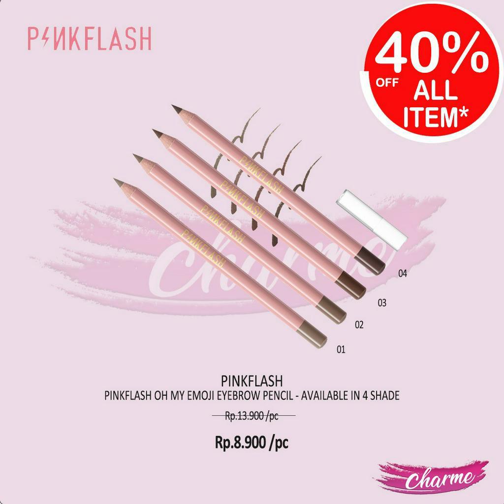 (READY &amp; ORI) Pinkflash Oh My Emoji Eyebrow Pencil pink flash Pensil Alis E02 E 02