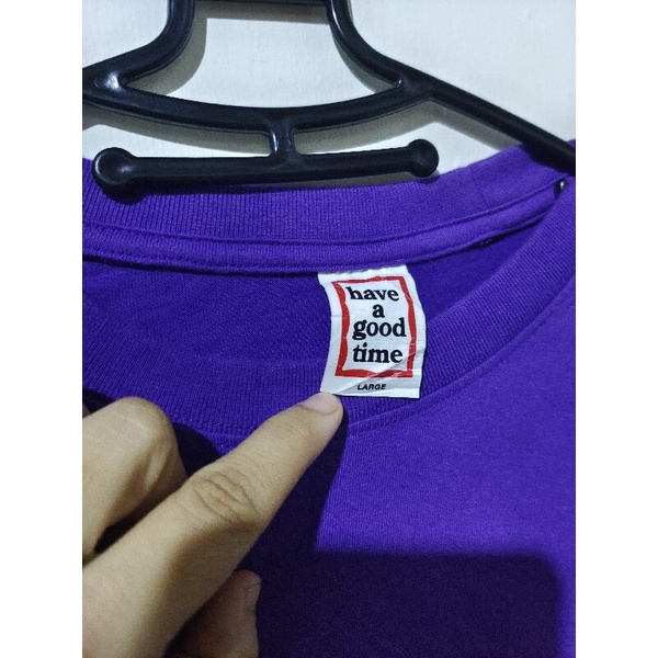 Kaos Longsleeve Tangan Panjang Hagt Have a Good Time Purple Ungu Bekas Second Thrift