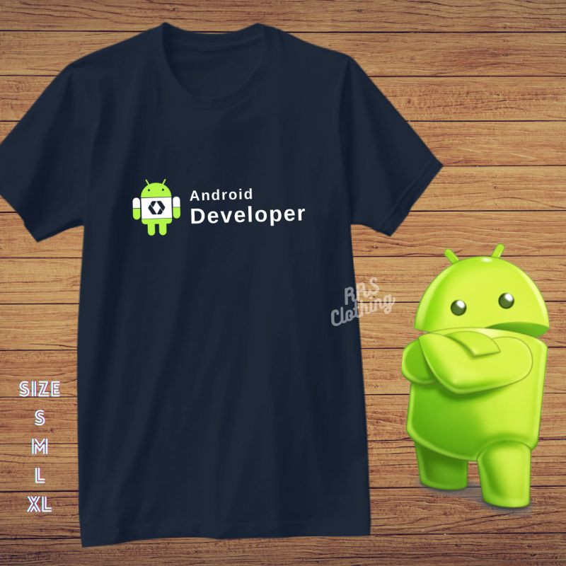 Tshirt Kaos Wanita Pria 20 Programmer Android Developer Android Studio Jumbo Big Size XXL XXXL