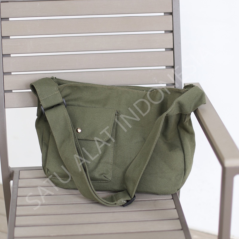 SATU ALAT Tas Selempang RAISHA 100% Canvas Premium Tebal Tas Kanvas