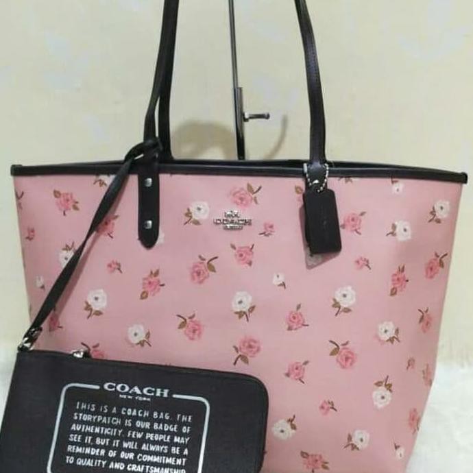 coach floral tote bag