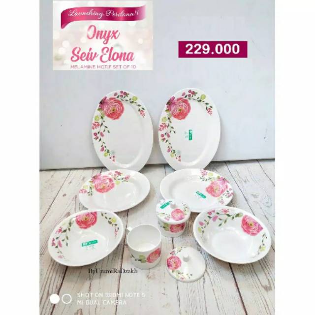 PIRING MAKAN MELAMIN MOTIF BUNGA PIRING CANTIK PIRING SET ONYX