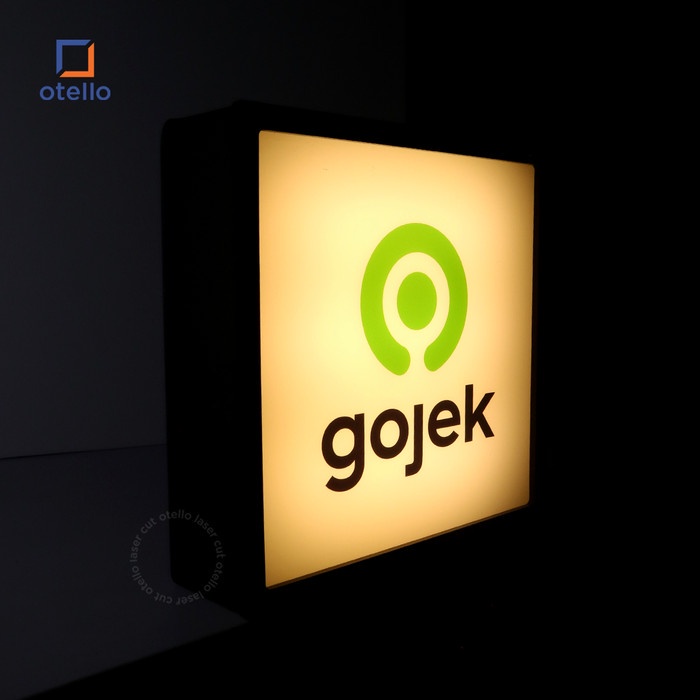 Neon Box Acrylic Light Square Custom Logo Lampu Hias LED Dekorasi Meja Toko Hadiah Office