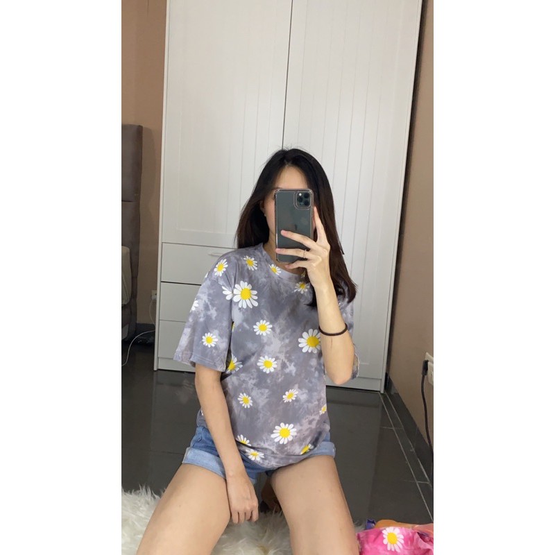 daisy top / baju kaos bunga / kaos lucu / kaos murah / kaos adem / kaos oversize / kaos wanita