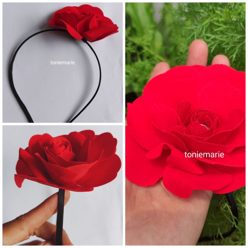 BANDO BUNGA MAWAR MERAH UKURAN BESAR - BANDO ROSE - BANDO MAWAR MERAH