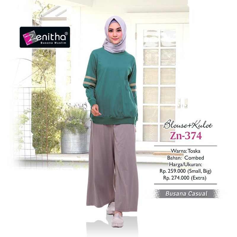 Zenitha 374 Toska-Abu | Baju Olahraga Muslimah