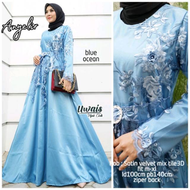 Anyelir Dress Velvet mix Tile by Uwais