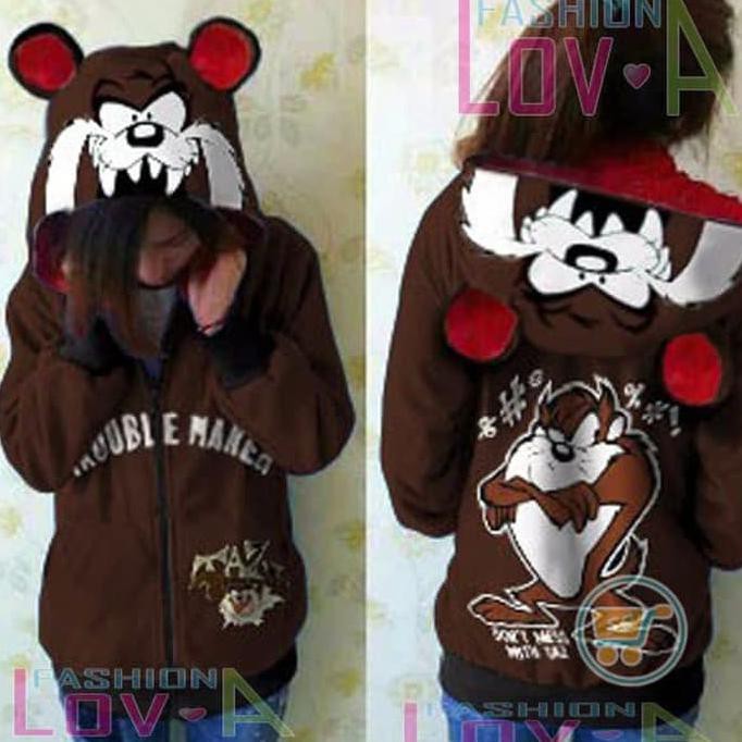 Top Teerlaris Jaket Tazmania Trouble Maker Sweater Mantel Couple Cewe Cowo Hoodie Ok