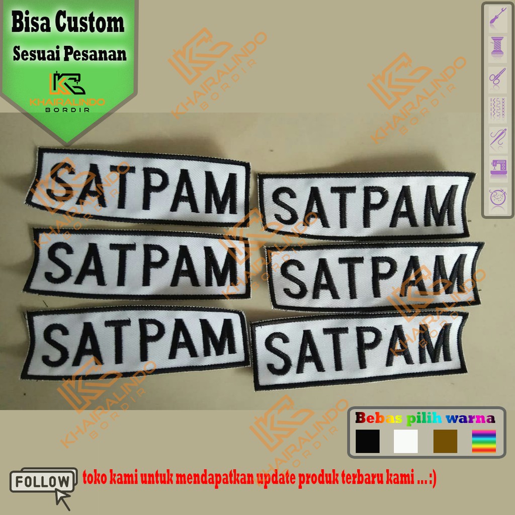badge satpam bordir / atribut satpam