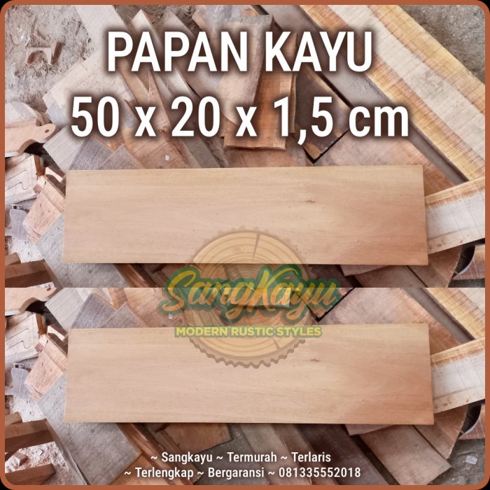 Kayu Papan kayu 50x20x1,5cm Wooden cutting board talenan kayu nampan - AMPLAS HALUS