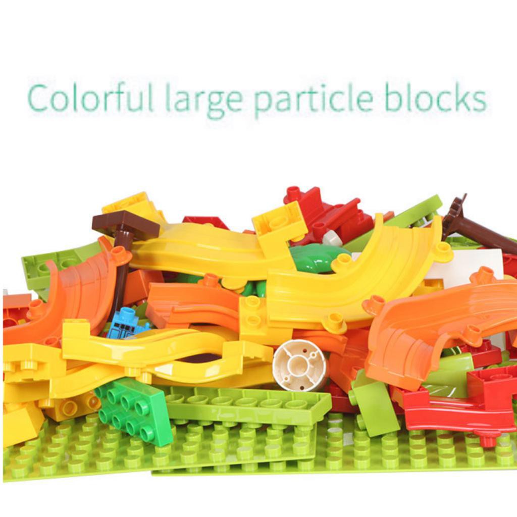 [FUNNY]Mainan kereta Marble Run / Balok Susun Partikel Besar Rail Kereta  / Balok Duplo