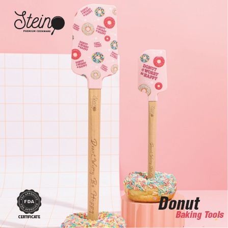 Stein Steincookware Donut Donat Spatula Sutil Baking isi 2Pcs/set Pink