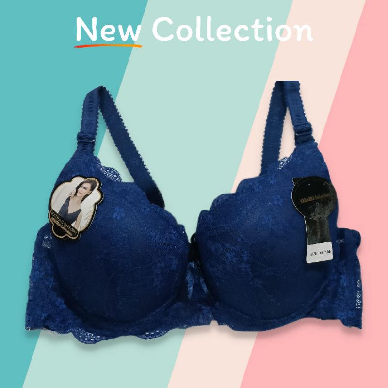 BRA WANITA JUMBO BH FASHION KAWAT BUSA TIPIS KAIT 3 Size 36-46 art 182#-6