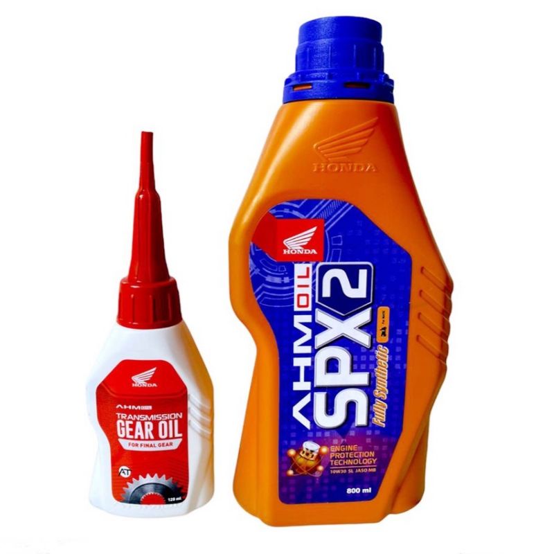 Jual Paketan Oli motor matic honda SPX 2 800ml dan oli gardan AHM 120ml