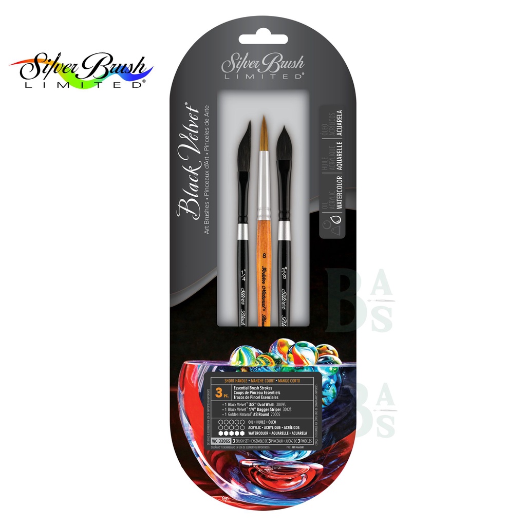 

Silver Brush - 3pc Set Essential Brush Stroke (WC - 3206S)