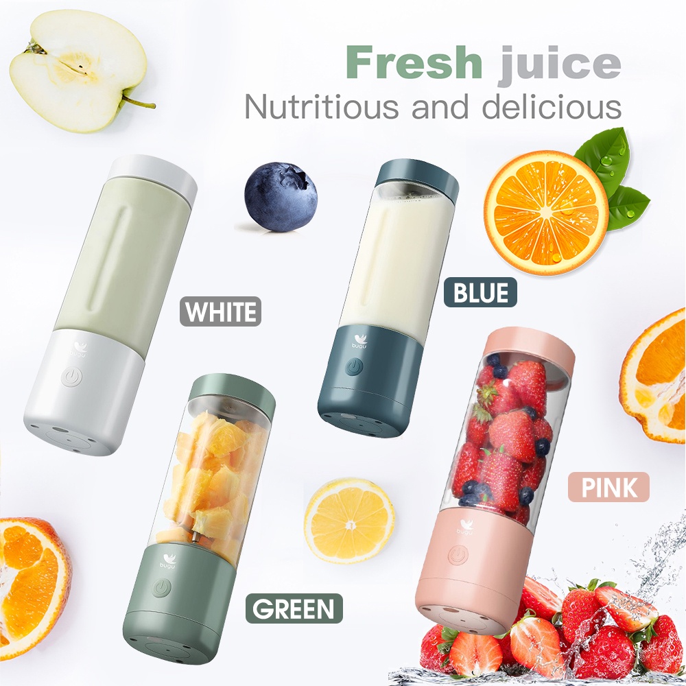 HYUNDAI Blender Juicer Portable USB 400ML Mini Juicer Multifungsi 4 Mata Pisau Kaca menebal cangkir