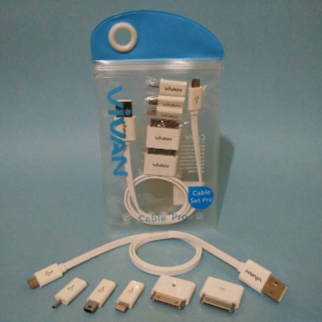Vivan Cable Set Pro Konektor / Connector iPhone 3 4 5 6 iPad Mini USB Nokia