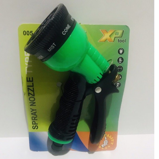 Semprotan Air Tembak XPTOOL 005 - 8posisi gg karet Spray Nozzle Hose Taman Kandang Rumah Cuci Motor