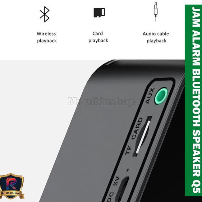 K3SZ JAM ALARM Q5 PINTAR DENGAN BLUETOOTH SPEAKER MIRROR DISPLAY - PUTIH 1NWA