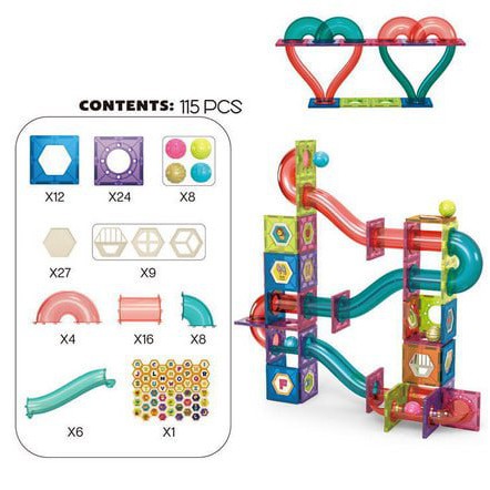 READY Magworld 115 pcs - magnetic marble run set