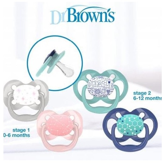 Dr.Brown's Advantage Pacifier Stage 1 : 0 - 6M,  Assorted PA12000 / Empeng Bayi