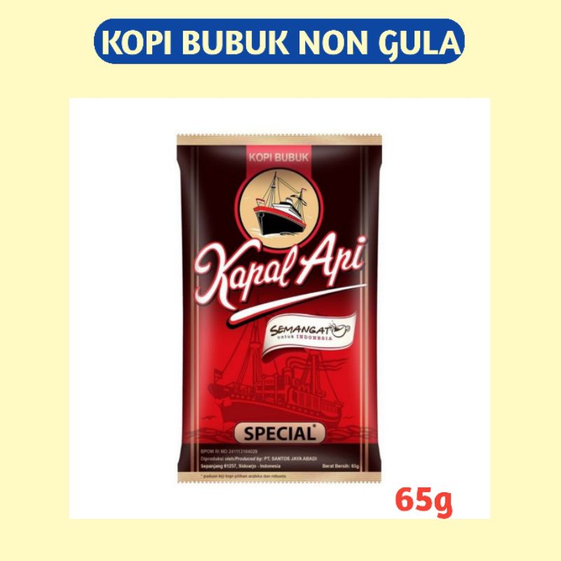 

1 Sachet - (60 g) Kopi Bubuk Kapal Api Pahit - NON GULA-