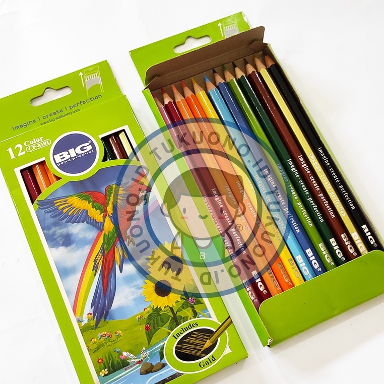 

BIG Pensil Warna 12 Colours | PANJANG