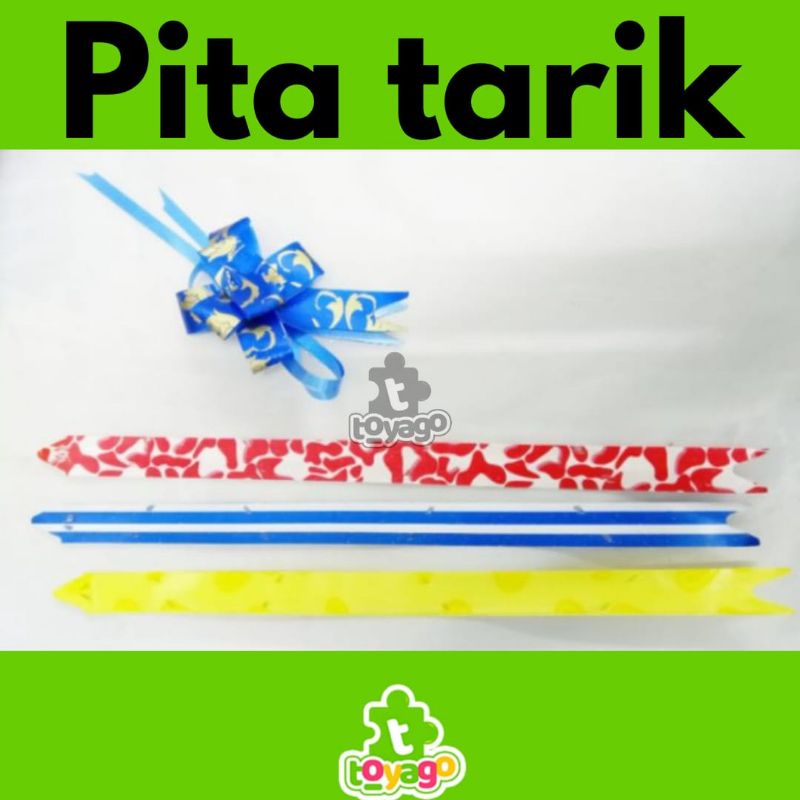 

Pita Tarik/Pita Serut Motif 12mm Isi +-200 pcs Grosir Murah (pita tarik toyago toys)