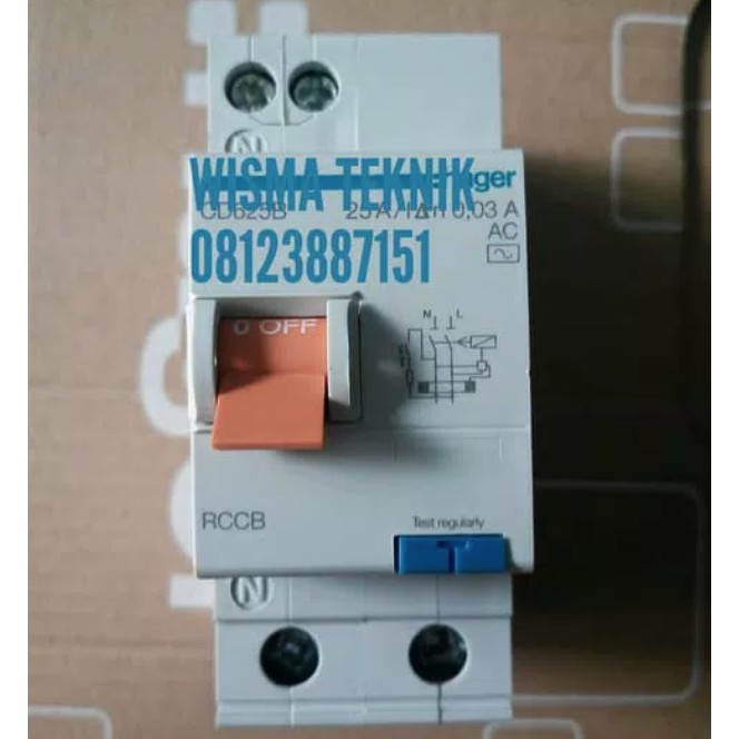 ELCB / RCCB 2P 16A HAGER TYPE CD616B